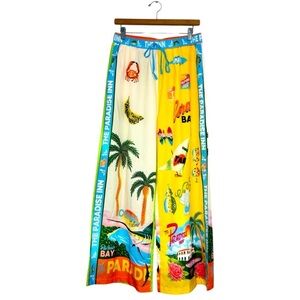 NWOT Colorful Graphic Wide-Leg Pants Size L